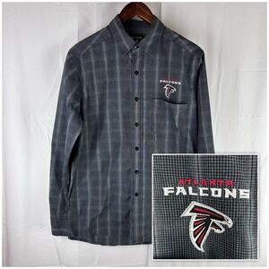 Atlanta Falcons Antigua Pocket Long Sleeve Shirt Mens Size Medium Black/White